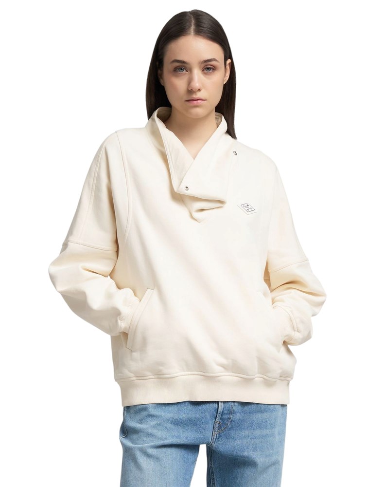 Replay BIJELI SWEATSHIRT S VISOKIM OVRATNIKOM - 2