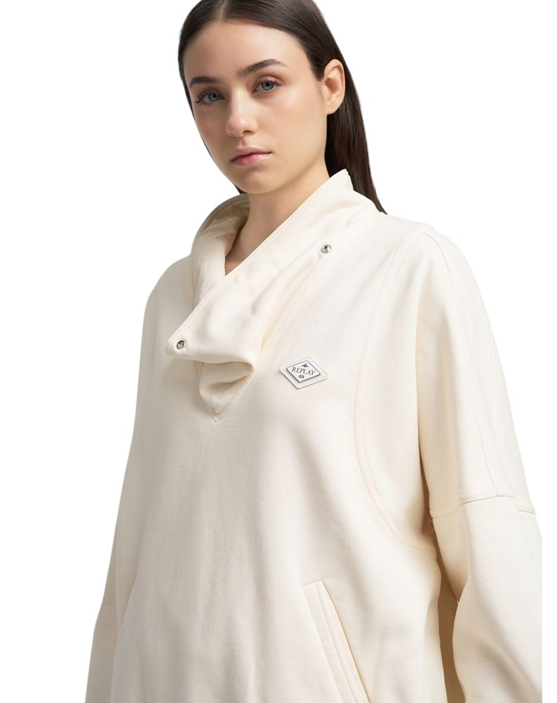 Replay BIJELI SWEATSHIRT S VISOKIM OVRATNIKOM - 7