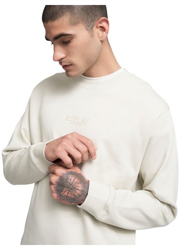 Replay BIJELI SWEATSHIRT S MALIM REPLAY NATPISOM - 5