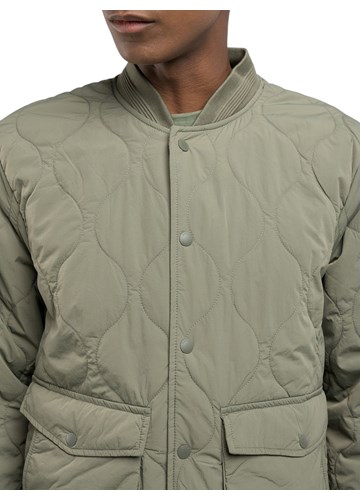 Replay BOMBER JAKNA OD RECIKLIRANOG NAJLONA U ZELENOJ BOJI - 5