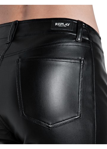 Replay BOOTCUT HLAČE OD UMJETNE KOŽE - 8