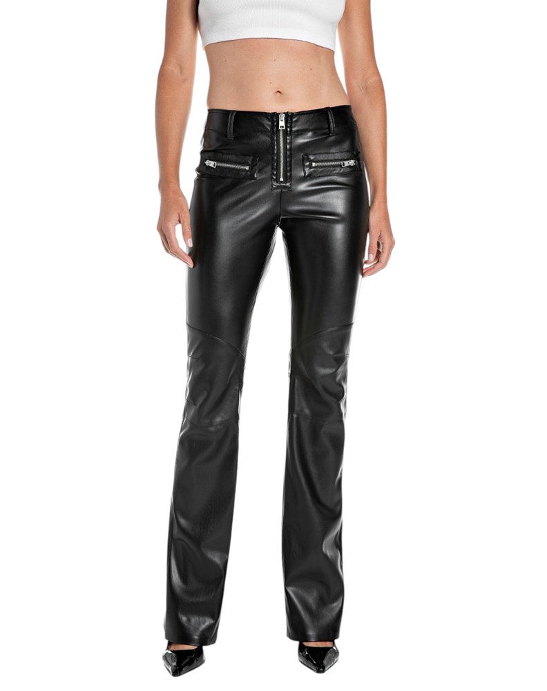 Replay BOOTCUT HLAČE OD UMJETNE KOŽE - 1