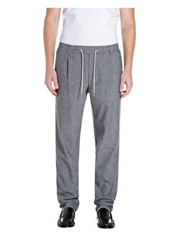 Replay CHINO HLAČE OD LANA I PAMUKA NA VEZICE - 1