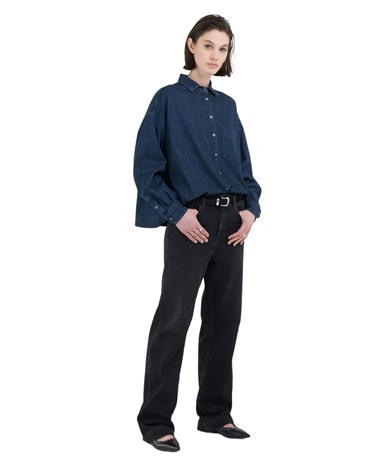 Replay comfort fit ženska košulja od tamnog trapera