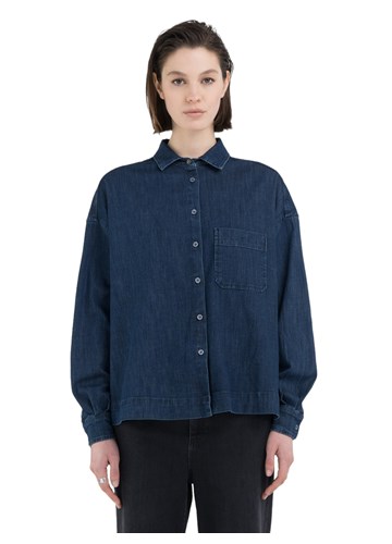 Replay COMFORT FIT ŽENSKA KOŠULJA OD TAMNOG TRAPERA - 3