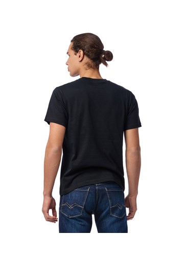 Replay CRNA MAJICA S MINI PRINTOM U BIKER STILU - 4