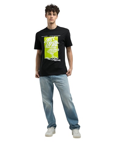 M3033  2660 Replay crna majica sa šarenim printom Replay crna majica sa šarenim printom