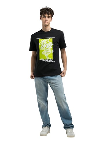 Replay CRNA MAJICA SA ŠARENIM PRINTOM - 1 Replay CRNA MAJICA SA ŠARENIM PRINTOM - 1