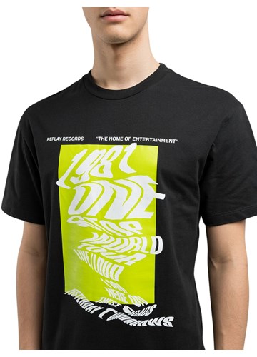 Replay CRNA MAJICA SA ŠARENIM PRINTOM - 3 Replay CRNA MAJICA SA ŠARENIM PRINTOM - 3