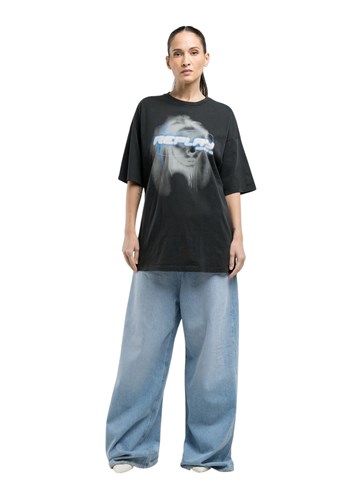 Replay CRNA OVERSIZE MAJICA S FUTURISTIČKIM PRINTOM - 2