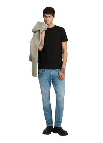 Replay CRNA BASIC MAJICA KRATKIH RUKAVA S MINI REPLAY NATPISOM - 1