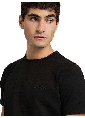 Replay CRNA BASIC MAJICA KRATKIH RUKAVA S MINI REPLAY NATPISOM - 5