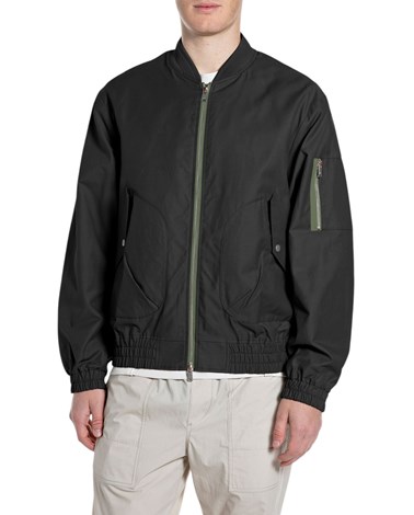 Replay crna bomber jakna od kepera s izvezenim printom