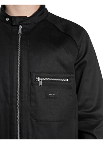 Replay CRNA BOMBER JAKNA OD PAMUKA S BOGATIM VEZOM NA LEĐIMA - 4