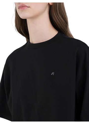 Replay CRNA CROPPED MAJICA S METALNIM LOGOM - 4
