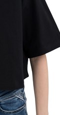 CRNA CROPPED MAJICA S METALNIM LOGOM - 5