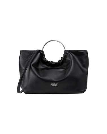 Replay crna crossbody torba s okruglim ručkama