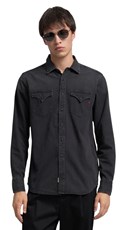 CRNA DENIM KOŠULJA U VESTERN STILU - 2