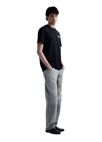 Replay CRNA PAMUČNA MAJICA S GRAFIČKIM LOGOTIPOM - 4