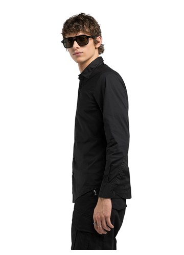 Replay CRNA KLASIČNA KOŠULJA OD POPELINA - 4