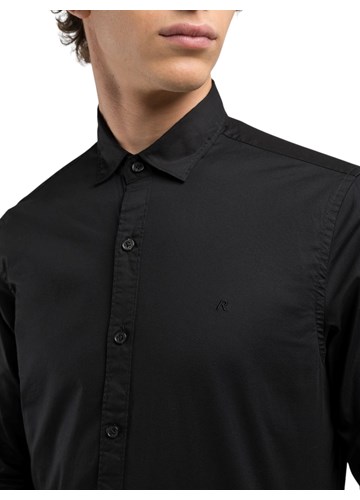 Replay CRNA KLASIČNA KOŠULJA OD POPELINA - 5