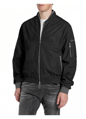 Replay CRNA KOŽNA BOMBER JAKNA - 1