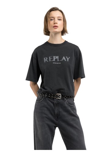 Replay CRNA KRAĆA MAJICA S LOGOM - 4