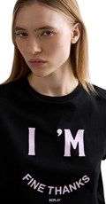 CRNA KRAĆA MAJICA S PRINTOM I'M FINE - 6