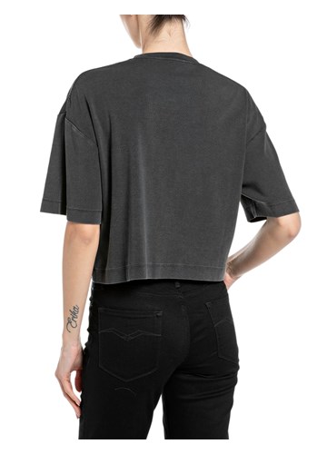 Replay CRNA KRAĆA MAJICA S PRINTOM ZVIJEZDE I NATPISOM - 2