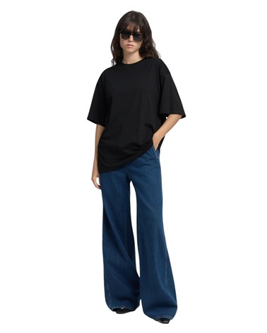 Replay crna majica boyfit kroja s western printom