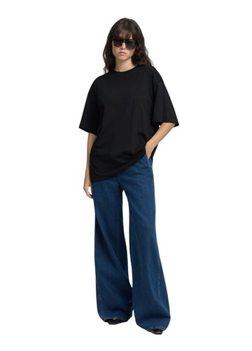 Replay CRNA MAJICA BOYFIT KROJA S WESTERN PRINTOM - 1