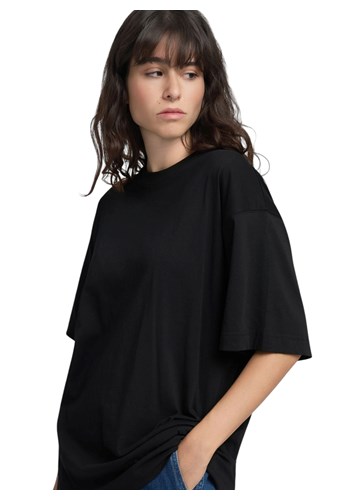 Replay CRNA MAJICA BOYFIT KROJA S WESTERN PRINTOM - 5