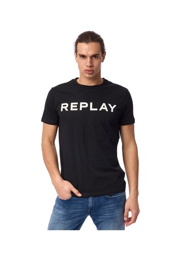 Replay CRNA MAJICA KRATKIH RUKAVA S CLASSIC REPLAY PRINTOM - 3