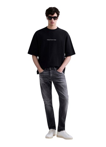 Replay CRNA MAJICA KRATKIH RUKAVA S NATPISOM REPLAY DENIM GOODS - 1