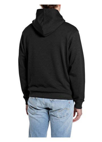 Replay CRNA MAJICA OD FROTIRA S KAPULJAČOM I ZATVARAČEM - 2