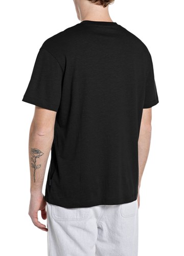 Replay CRNA MAJICA OD LANA I PAMUKA S DŽEPIĆEM - 2