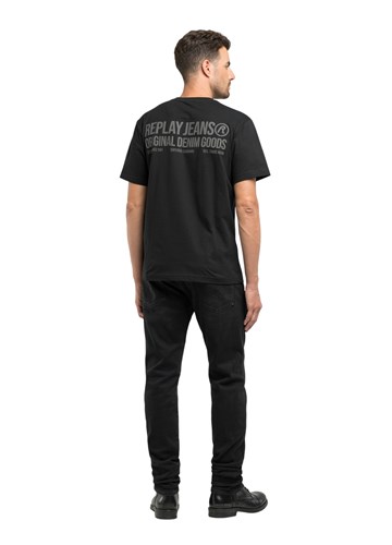 Replay CRNA MAJICA OD ORGANSKOG PAMUKA S NATPISOM - 2