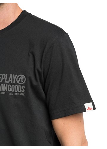 Replay CRNA MAJICA OD ORGANSKOG PAMUKA S NATPISOM - 4