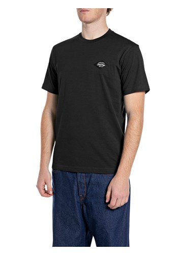 Replay CRNA MAJICA OD ORGANSKOG PAMUKA S NAŠIVENOM ETIKETOM - 1