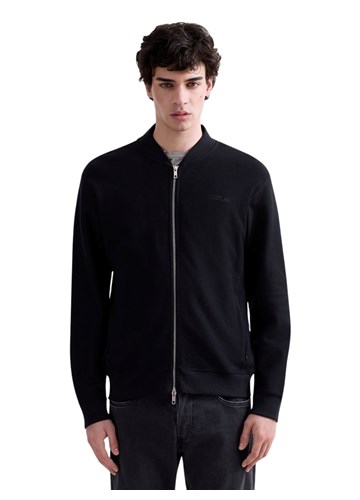 Replay CRNA MAJICA OD ŽERSEJA U BOMBER KROJU - 2