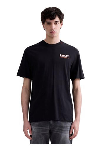 Replay CRNA MAJICA OPUŠTENOG KROJA S FIJI PRINTOM - 2