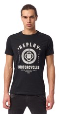 CRNA MAJICA S REPLAY MOTORCYCLES BIKER PRINTOM - 2