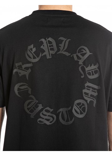 Replay CRNA MAJICA S KRUŽNIM PRINTOM NA LEĐIMA - 4