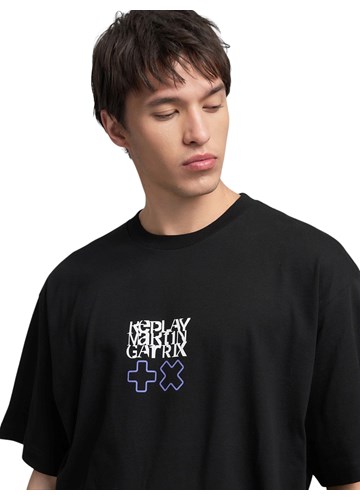 Replay CRNA MAJICA S OKRUGLIM IZREZOM I REPLAY X MARTIN GARRIX LOGOM I NATPISOM - 6