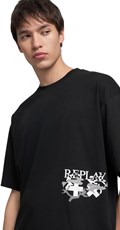 CRNA MAJICA S OKRUGLIM IZREZOM I REPLAY X MARTIN GARRIX LOGOM I GRAFIKAMA - 5