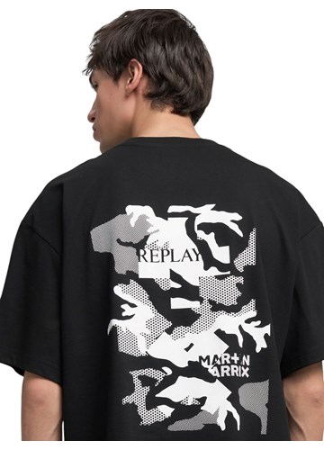 Replay CRNA MAJICA S OKRUGLIM IZREZOM I REPLAY X MARTIN GARRIX LOGOM I GRAFIKAMA - 7