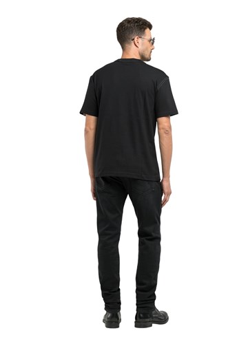 Replay CRNA MAJICA S PRINTOM MUNJE I NATPISOM REPLAY DENIM - 2