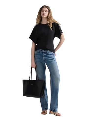 Replay CRNA MAJICA USKOG KROJA SA ŠIRIM RUKAVIMA - 1