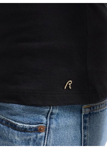 Replay CRNA MAJICA USKOG KROJA SA ŠIRIM RUKAVIMA - 6