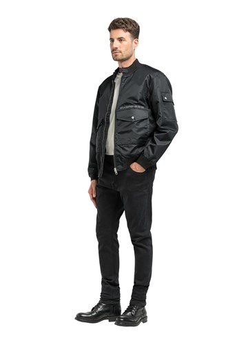 Replay CRNA MOTORISTIČKA JAKNA OD RECIKLIRANOG NAJLONA - 2